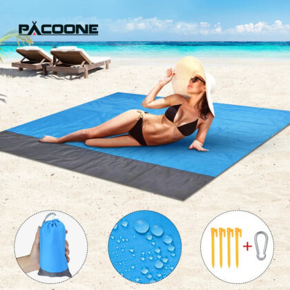 Waterproof Beach Blanket – Portable Outdoor Picnic Mat, Camping Ground Mattress & Sleeping Pad by PACOONE